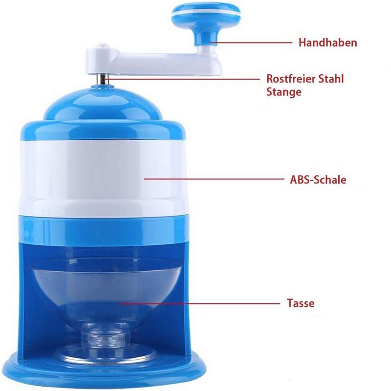 BEARSU Eismaschine Eisbrecher Rasiereismaschine tragbare Handkurbel manuelle Handkurbel Eisbrechermaschine Schneekegelmaschine Haushaltsküchenwerkzeug – Bild 2