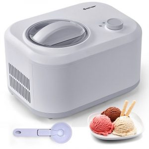 COSTWAY Eismaschine Eiscrememaschine Eiscreme-Bereiter 1L 100W 3 Modi Frozen mit eingebautem Kompressor Löffel