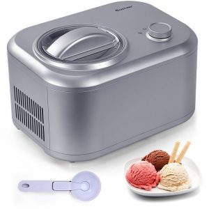 COSTWAY Eismaschine Eiscrememaschine Eiscreme-Bereiter 1L 100W 3 Modi Frozen mit eingebautem Kompressor Löffel