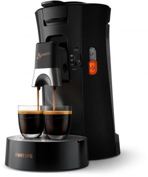 Philips Kaffeepadmaschine Senseo CSA240/60 Select 2 Tassen gleichzeitig Kaffeestärkewahl Memo-Funktion Crema Plus Direktstart- und Abschaltfunktion Höhenverstellbarer Kaffeeauslauf aus Metall Große Auswahl an Spezialitäten und Geschmacksrichtungen
